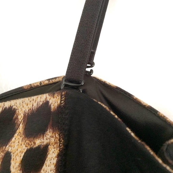 Leopard Animal Print Bustier Corset Cocktail Dress Black Size Small Club Sexy - Picture 5 of 10